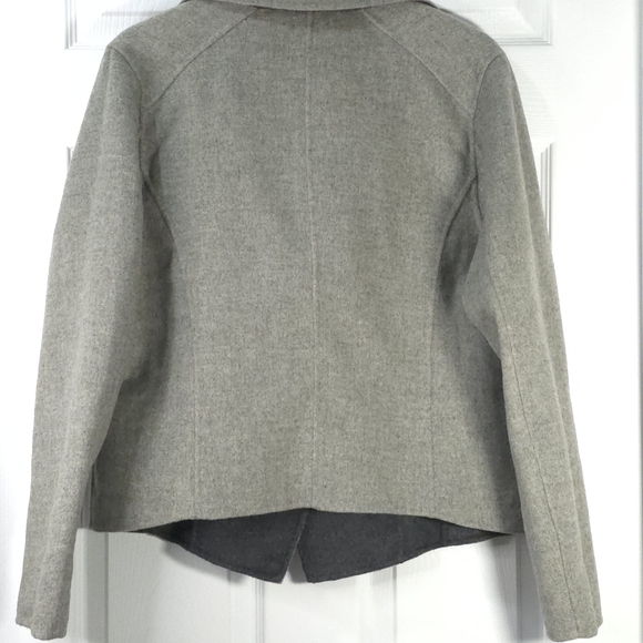 Vintage Cashmere Blend Reversible Blazer Jacket Charcoal And Silver Gray Size L - Picture 10 of 12